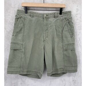 Tommy Bahama Cargo Shorts Mens 36 Green Relax Lyocell Cotton Beach Vacation